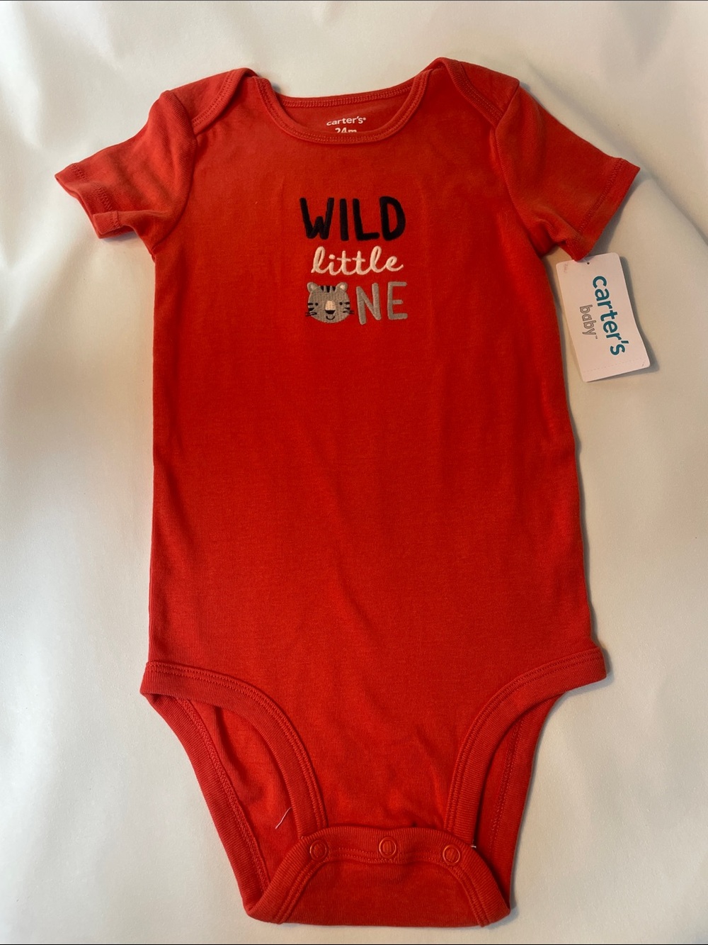 Carter's Red "Wild Little One" Short-Sleeve Baby Bodysuit